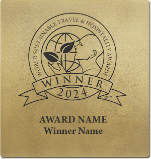 World Sustainable Travel & Hospitality Awards winner wall plaque