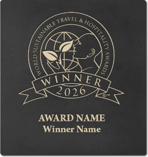 World Sustainable Travel & Hospitality Awards winner wall plaque